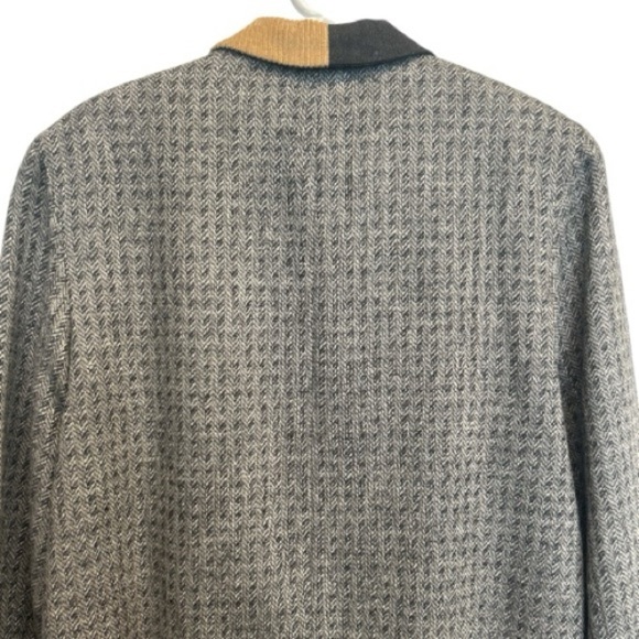Harvé Benard 100% Wool Patchwork Tailored Blazer Jacket Corduroy Trim Size 16 - Picture 6 of 11